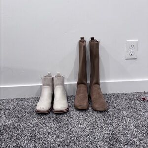 Steve Madden Cream and Brown Kids Boots